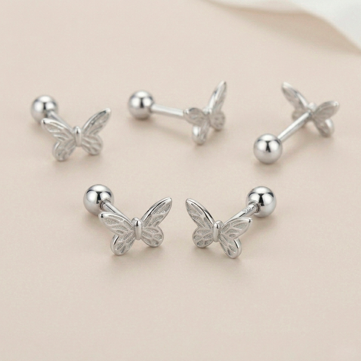 Pendiente Mini Mariposa Plata