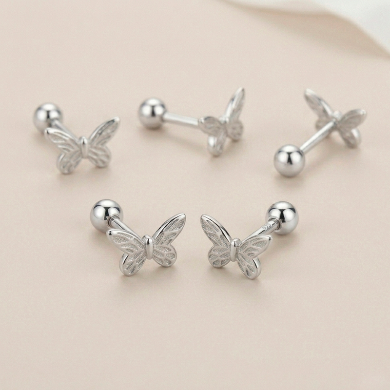 Orecchino Mini Farfalla Argento