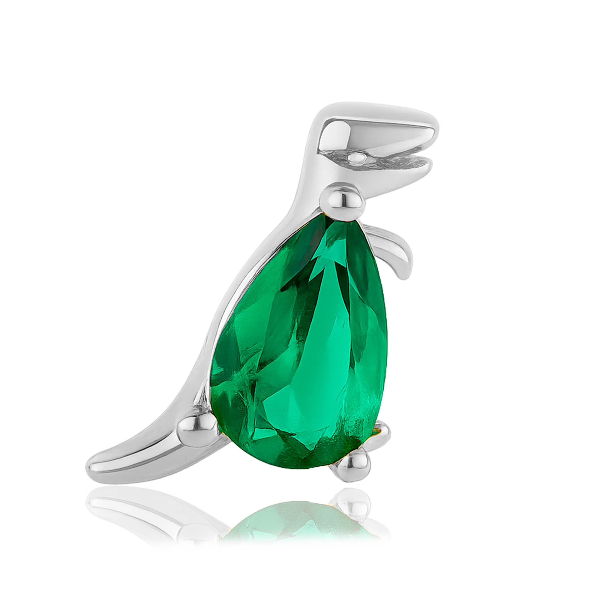 Orecchino Green Dino Argento