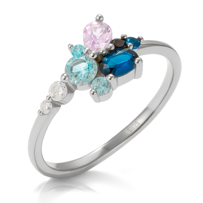Anello Dalia Blue Argento