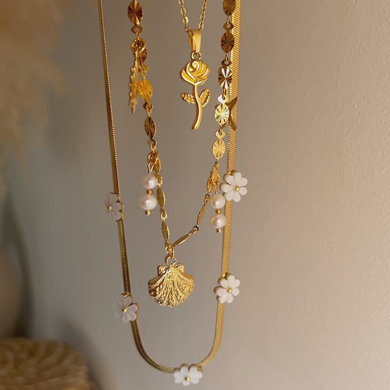Collana Margherite Madreperla Oro