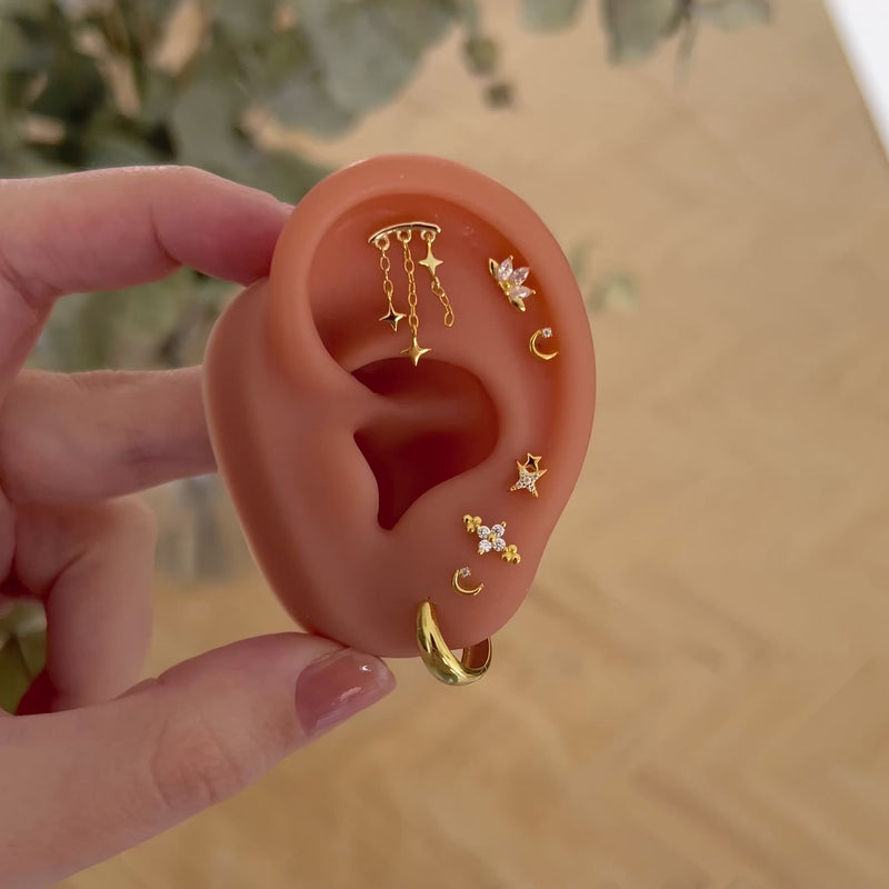 Pendiente Mini Moon Oro