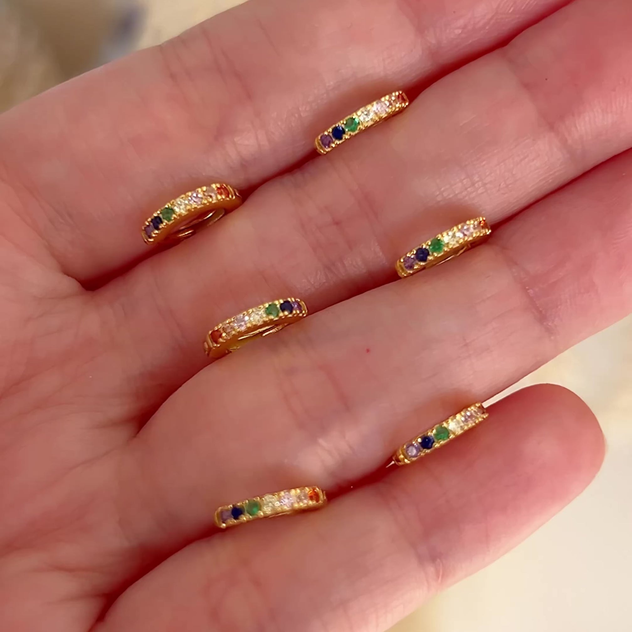Gold Mini Rainbow Hoops - 7mm 