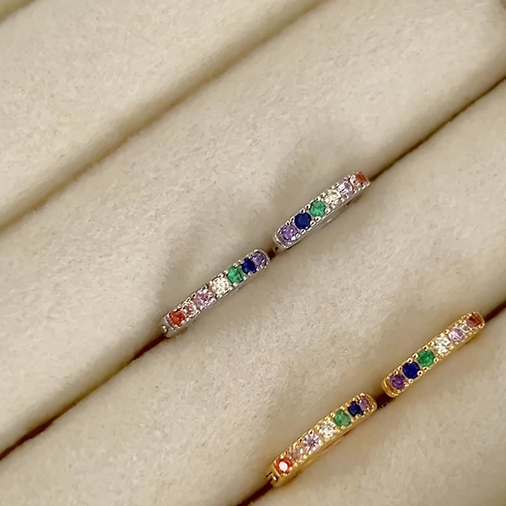 Aros Mini Rainbow Plata - 7mm