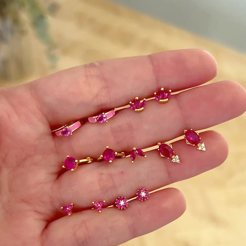 Pink Clover Earring