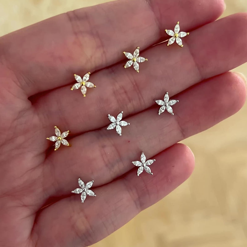 Orecchino Fiore Bianco Argento