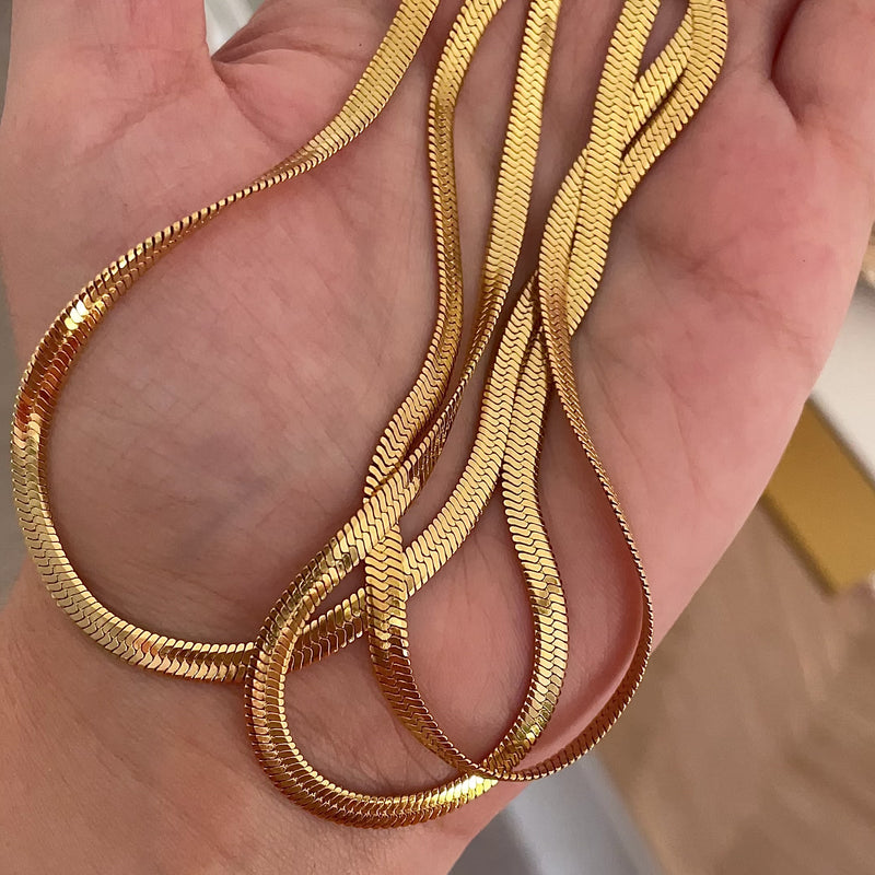 Collana Catena Serpente Oro - 4mm