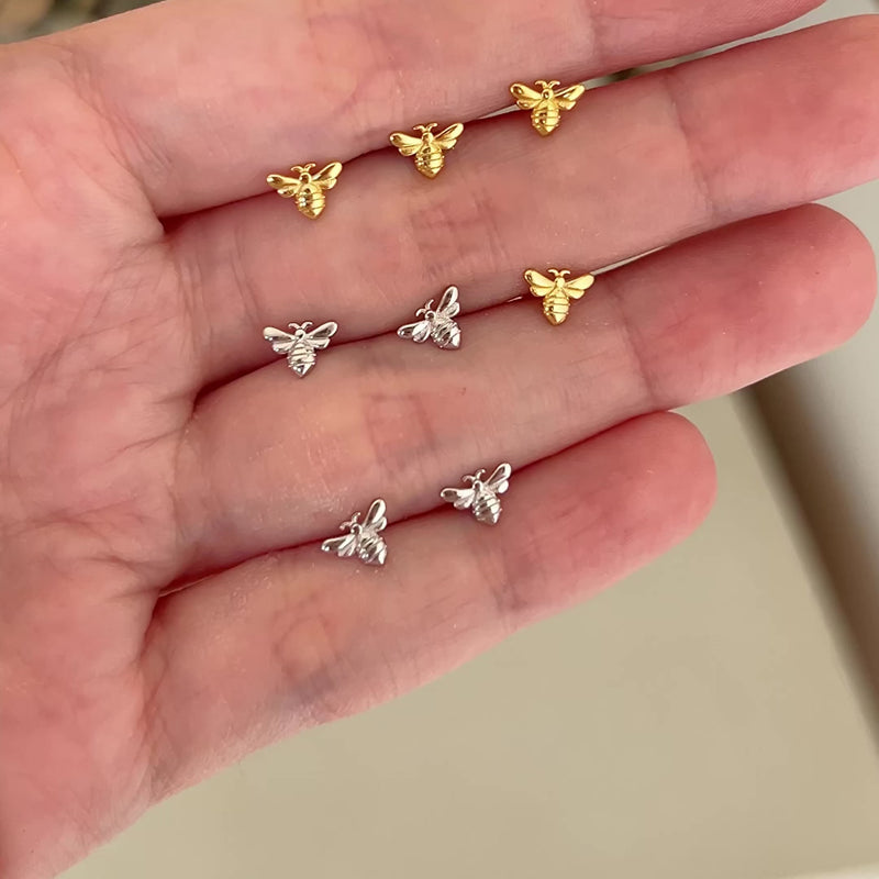 Pendiente Mini Abeja Plata