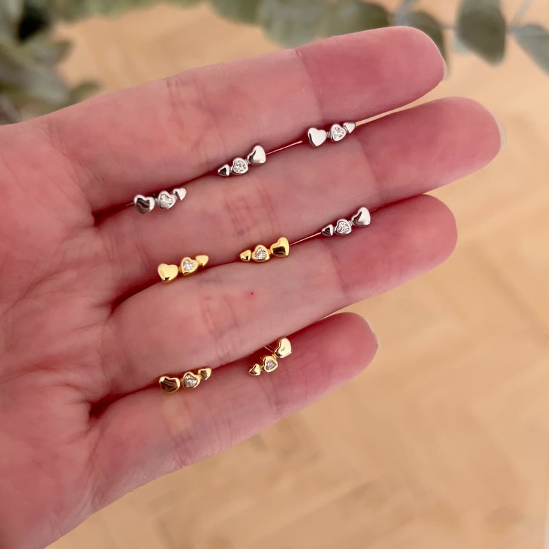 Orecchino Mini Cuori Oro