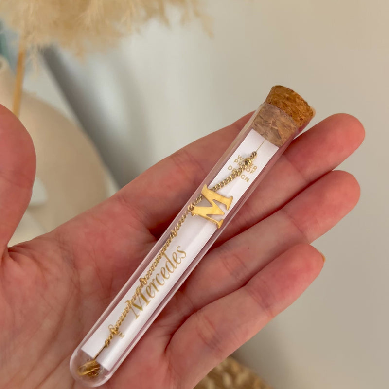 Bracciale Perline Iniziale + Provette Matrimonio
