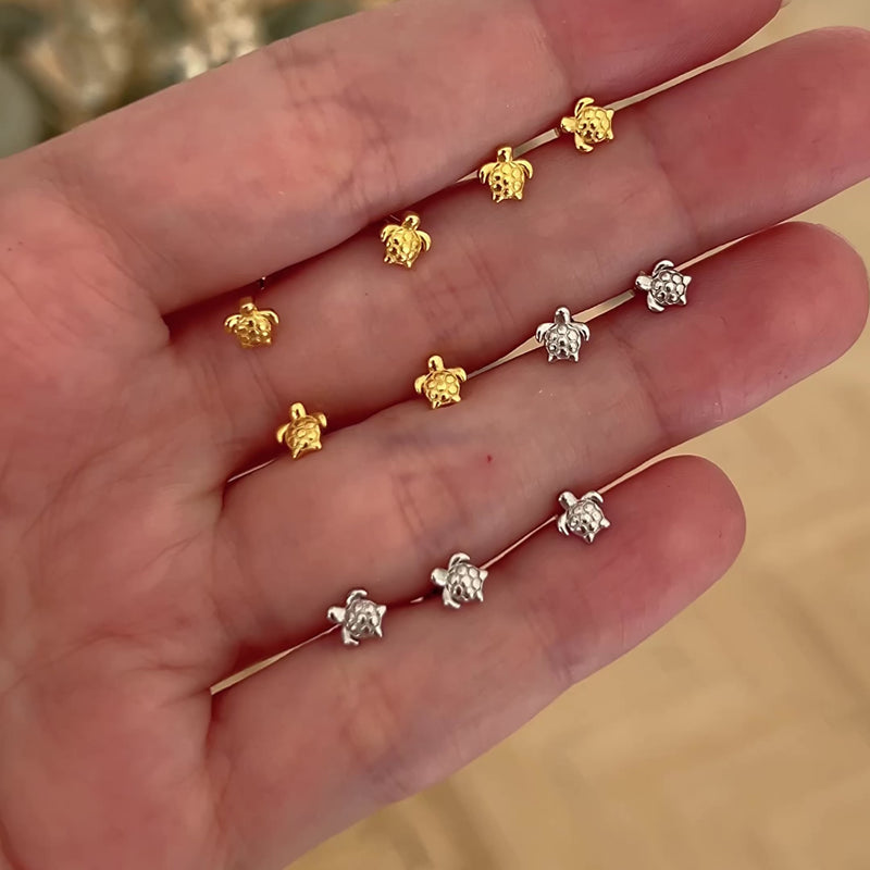 Gold Mini Moon Earring