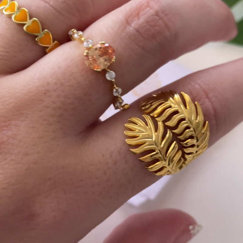 Anello Zarina Arancione Oro