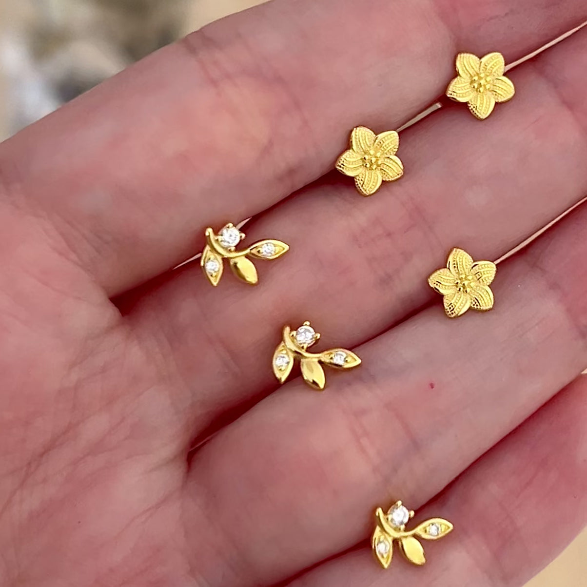 Pendiente Sakura Oro