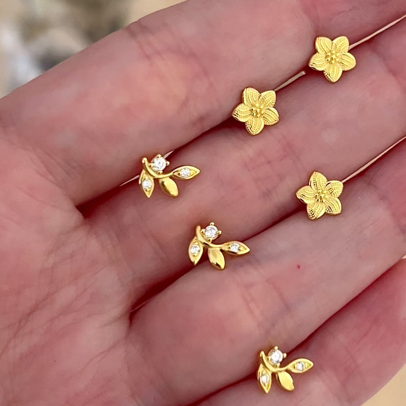 Pendiente Leaf Spark Oro