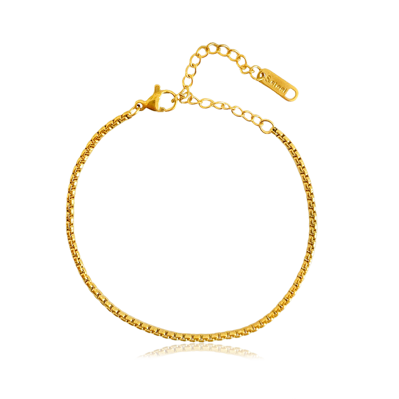 Pulsera Cadena Caja Oro