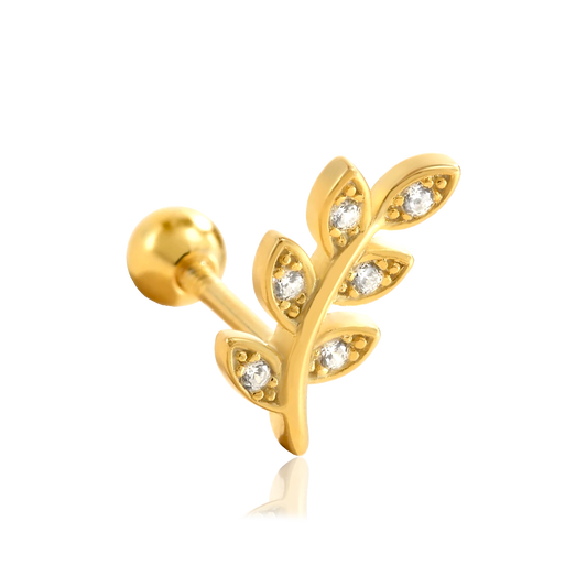 Orecchino Ramo di Foglie Oro