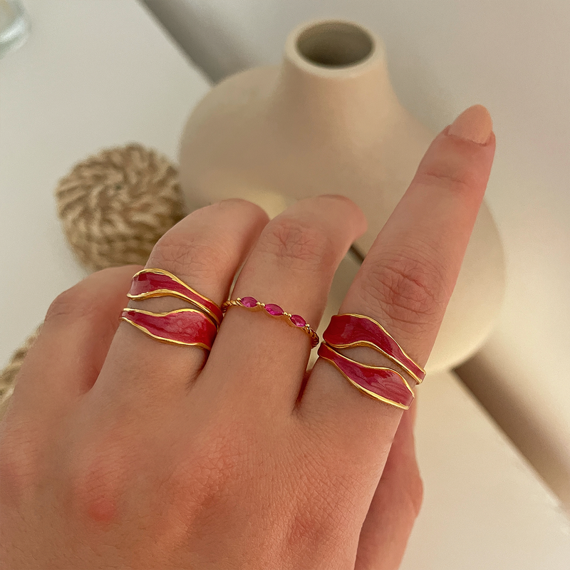 Anello Pink Drip Oro
