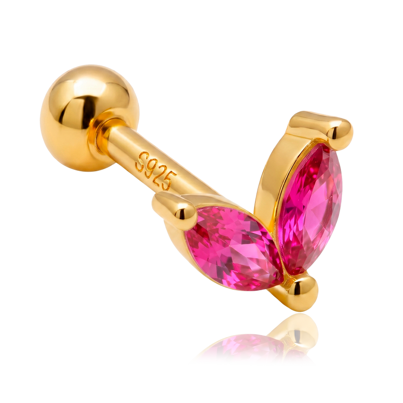 Pendiente Blossom Rosa Oro