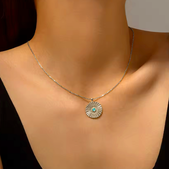 Collana Acquamarina Runa Argento