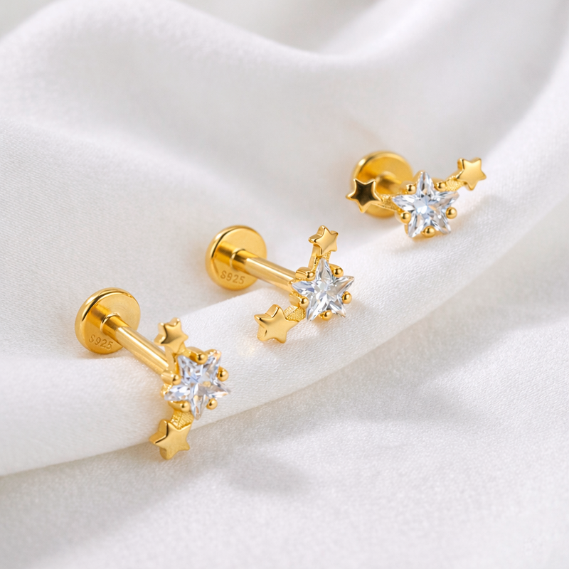 Orecchini Mini Shiny Stars Oro