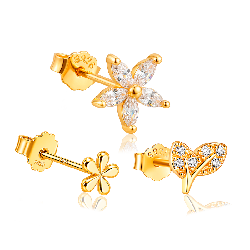 Set White Flowers Oro