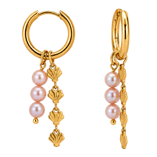 Orecchini Medi Basic Conchiglia Blu Oro