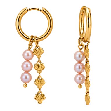 Aros Medium Basic Shells y Perla Oro
