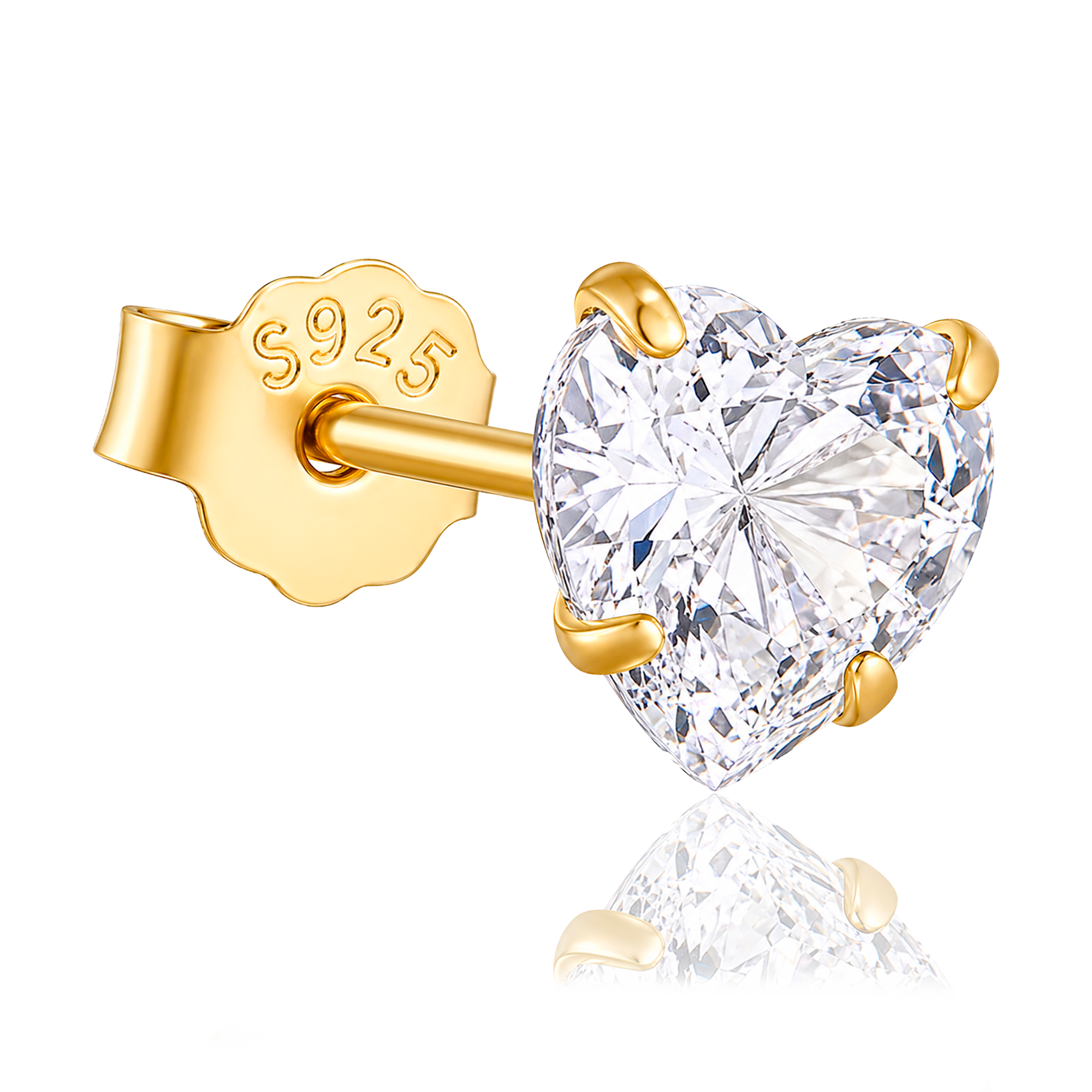 Pendiente Shiny Heart Oro - 5mm