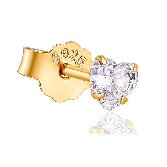 Orecchino Shiny Heart Oro - 3mm