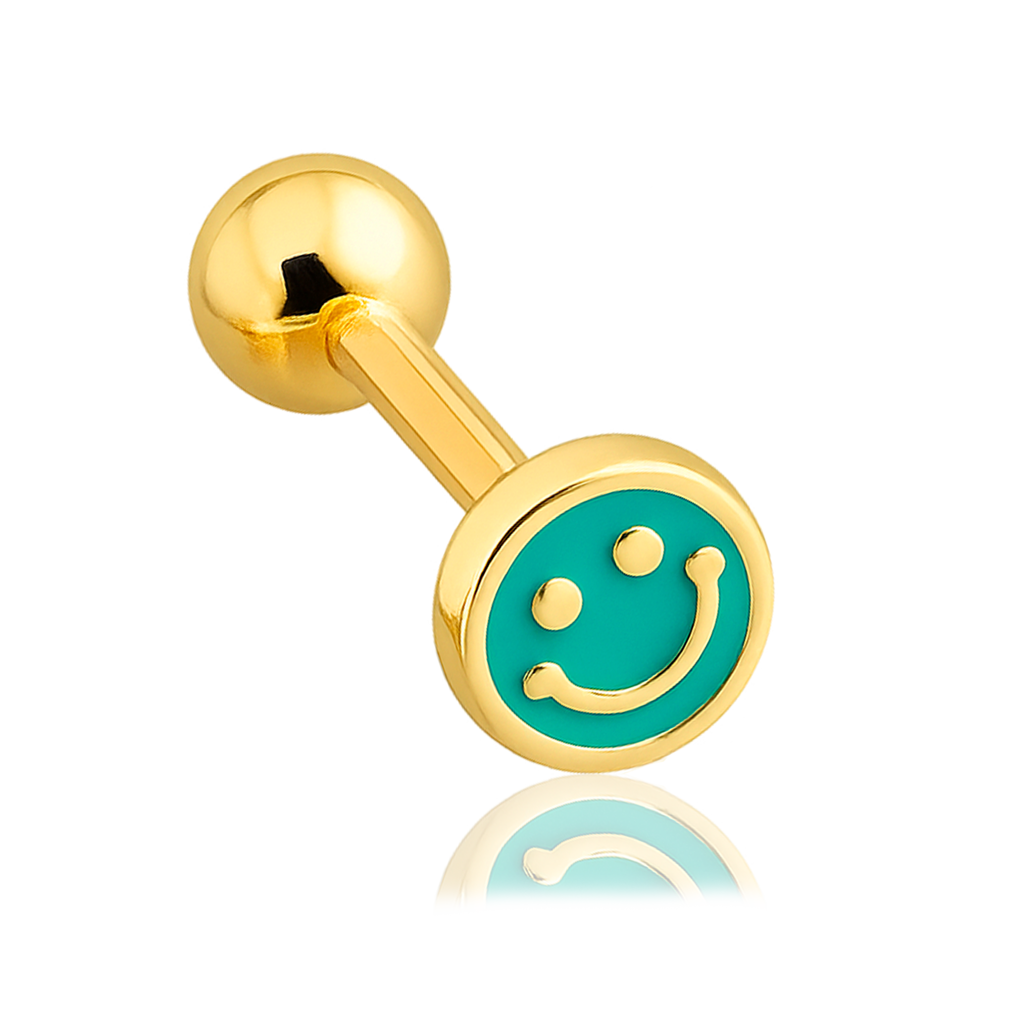 Pendiente Mini Smile Turquesa Oro