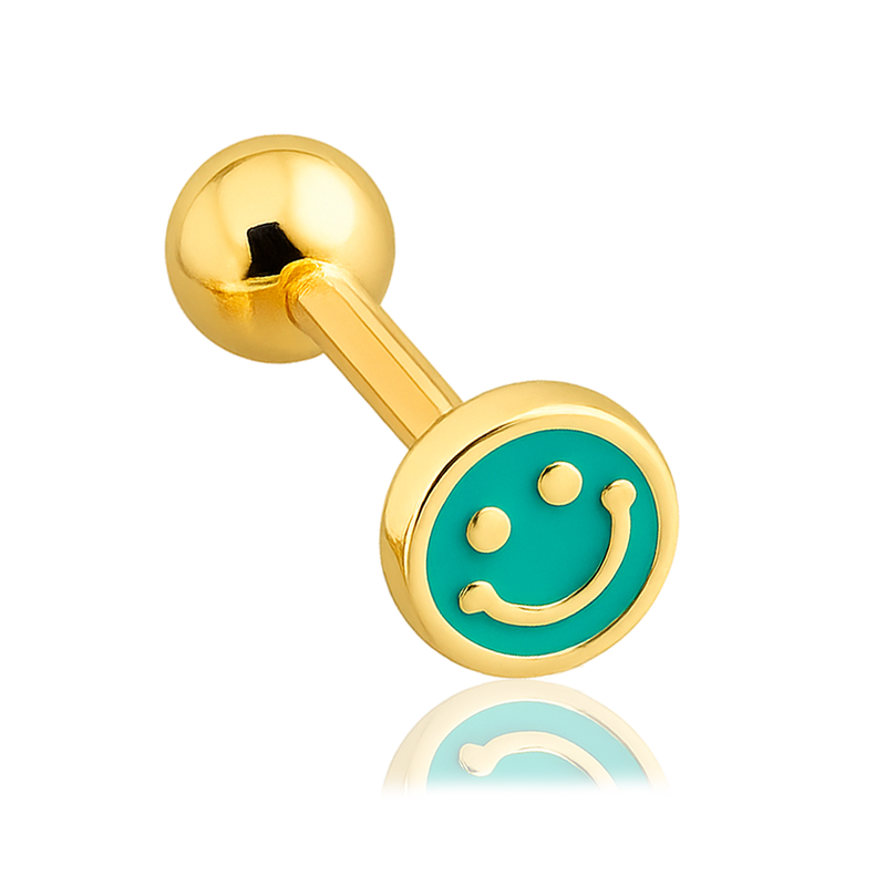 Orecchino Mini Smile Turchese Oro
