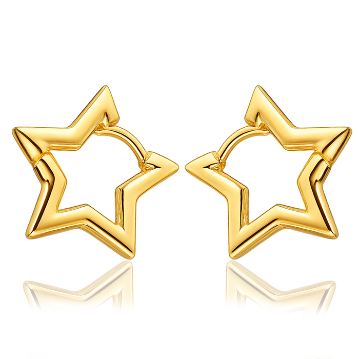 Orecchini a cerchio Star Gold