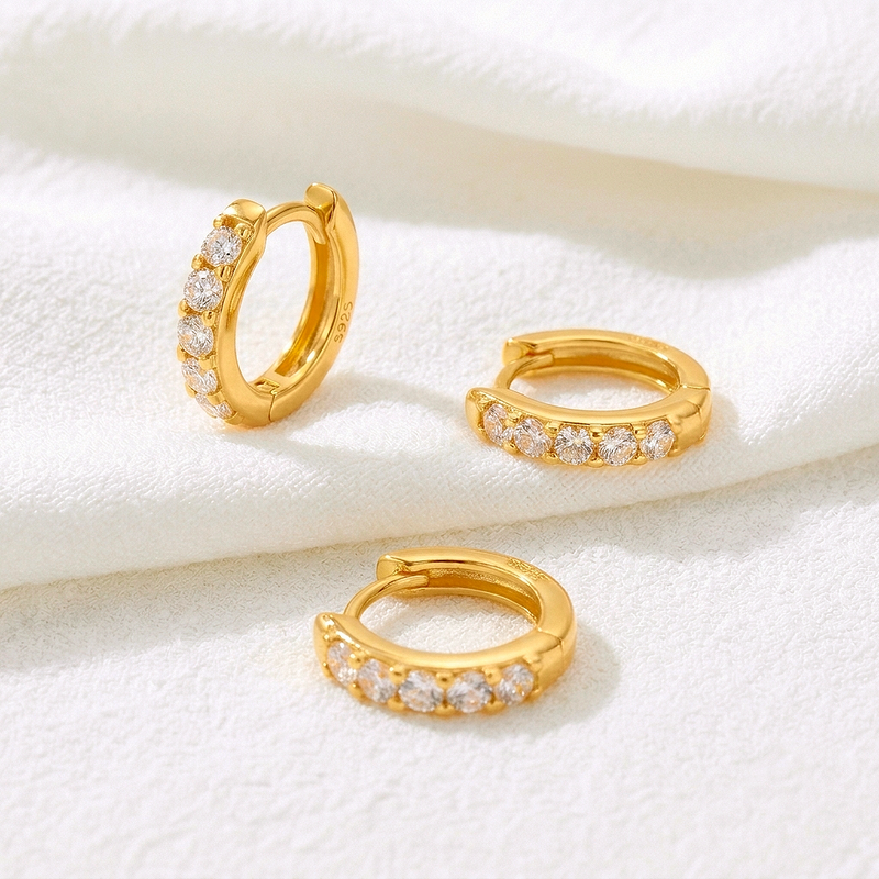 Cerchio Mini Bianco Oro - 6mm