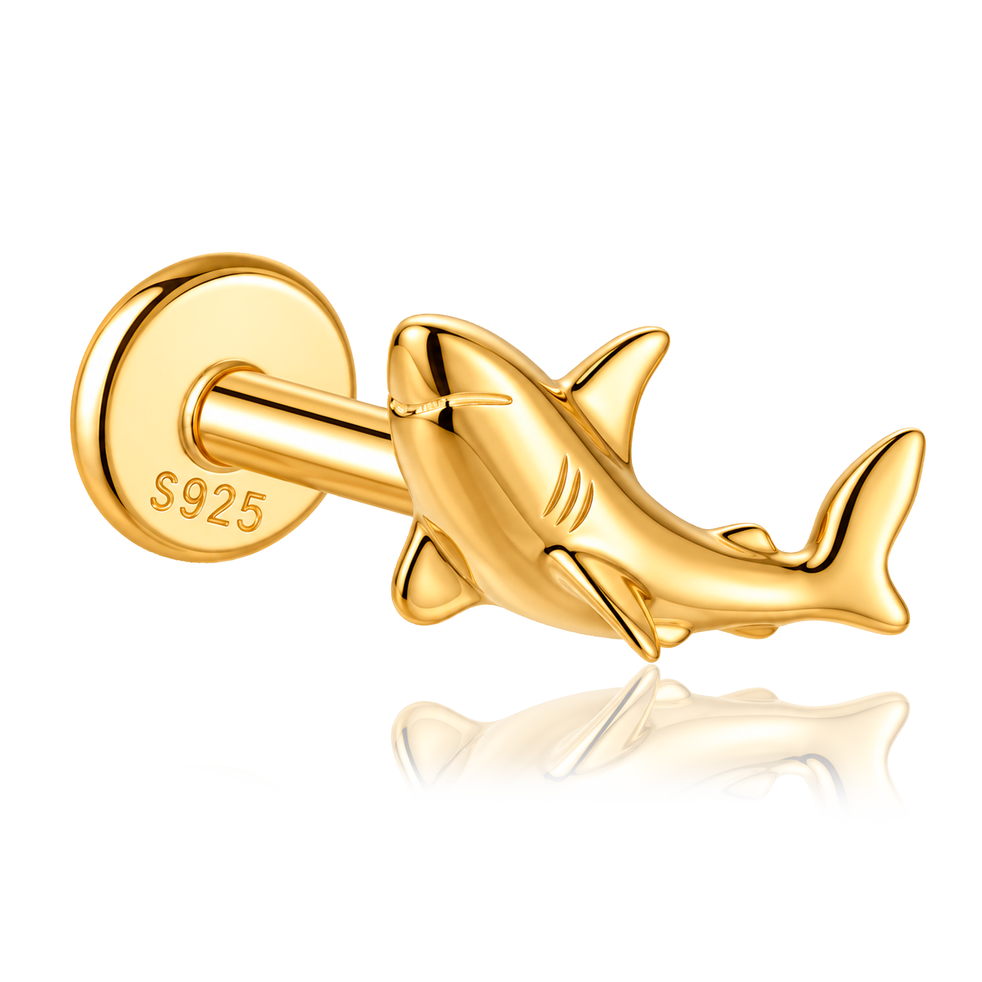 Pendiente Tiburón Blanco Oro
