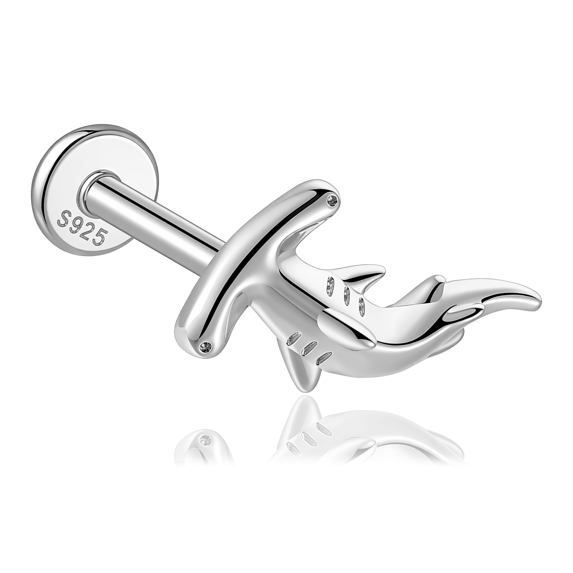 Pendiente Tiburón Martillo Plata