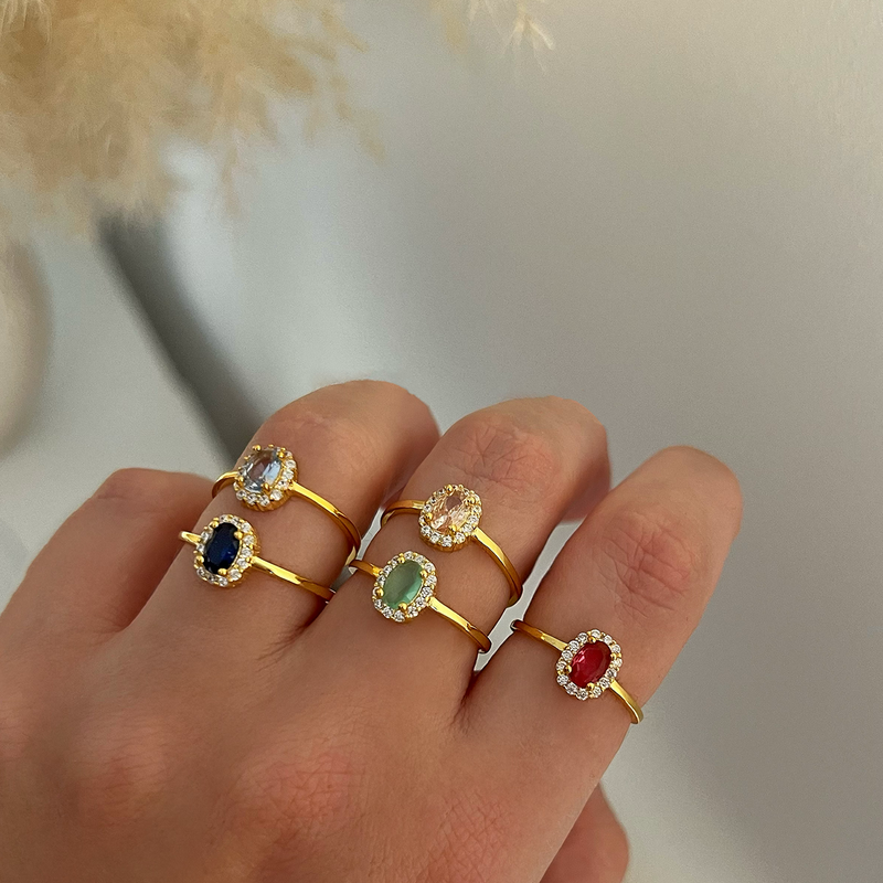 Anillo Oval Champagne Oro