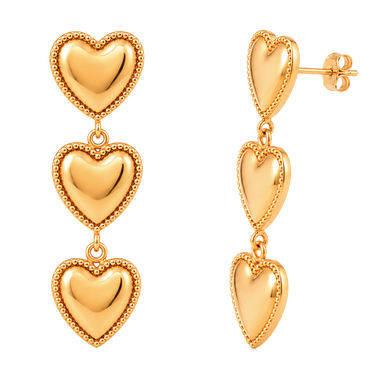 Pendientes Triple Love Oro