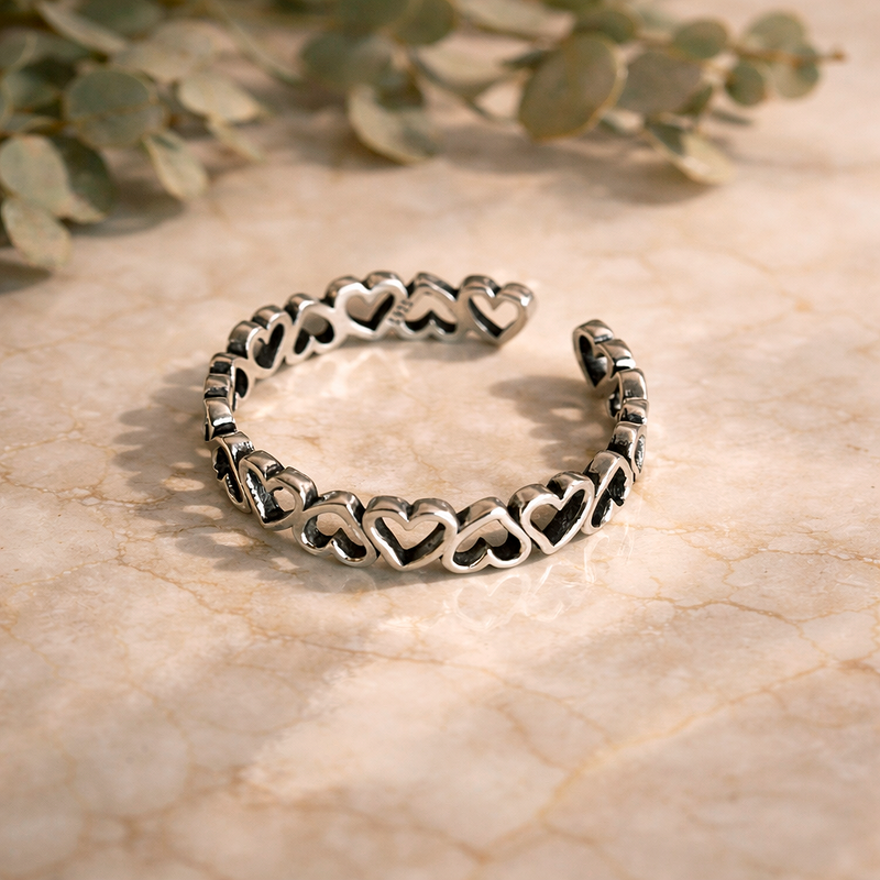 Anello Cuori Argento
