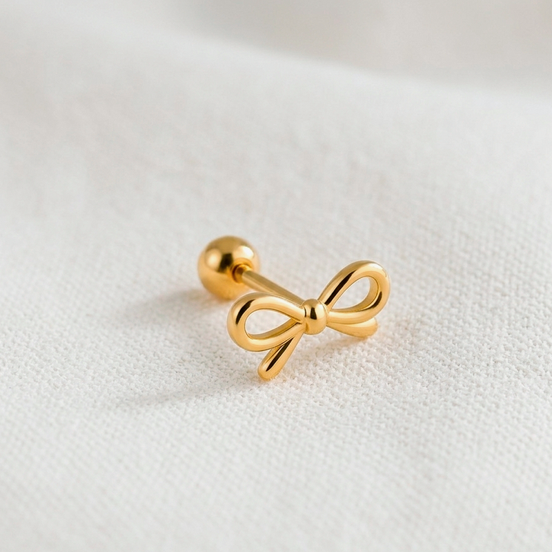 Gold Mini Moon Earring
