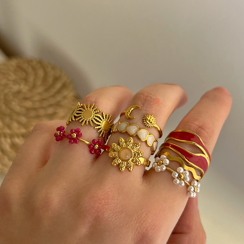 Anello Pink Drip Oro