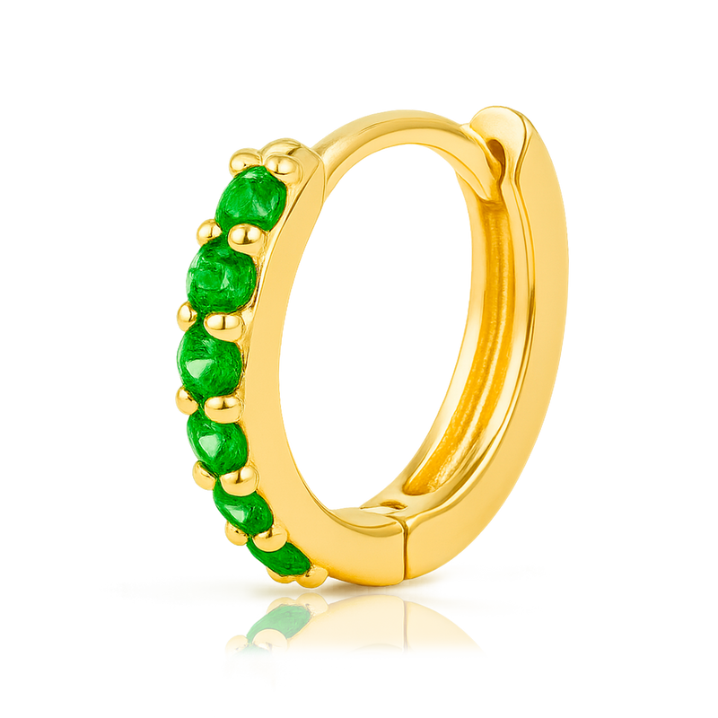 Orecchino Mini Verde Oro - 7mm