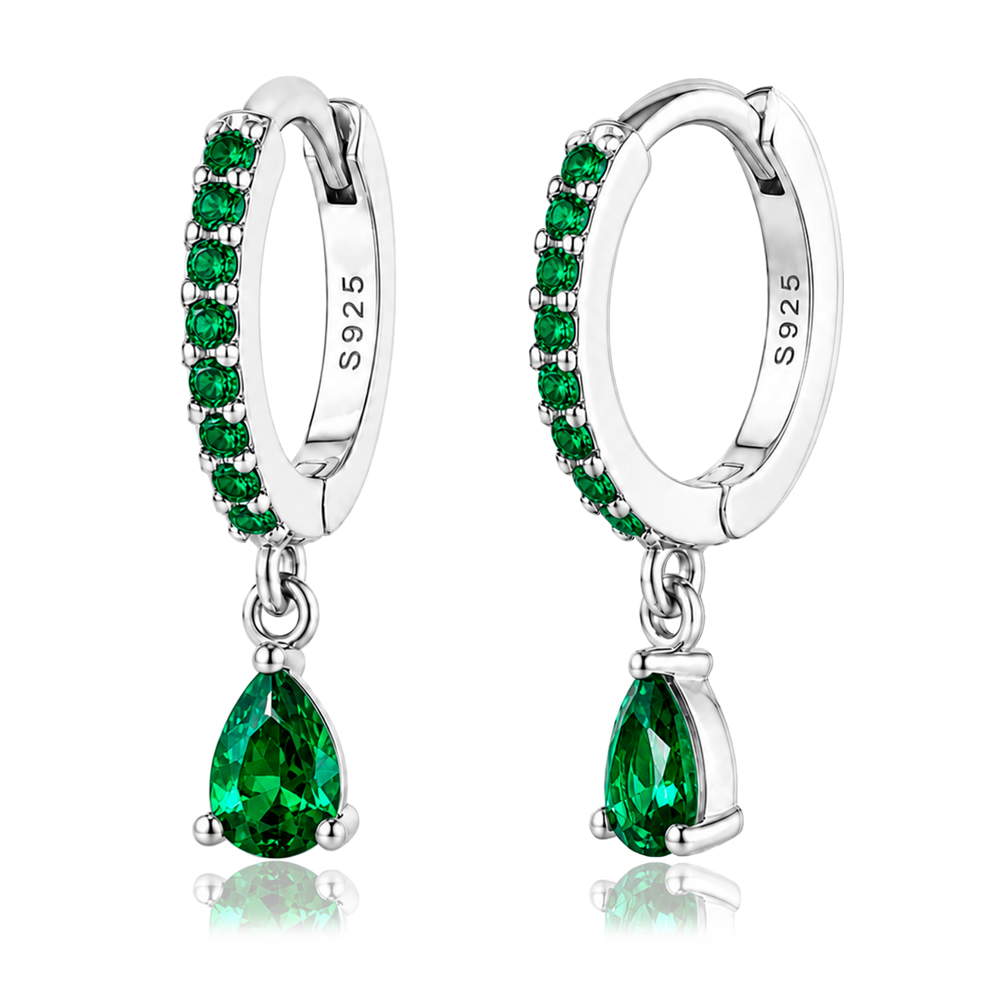 Aros Ayla Verde Plata
