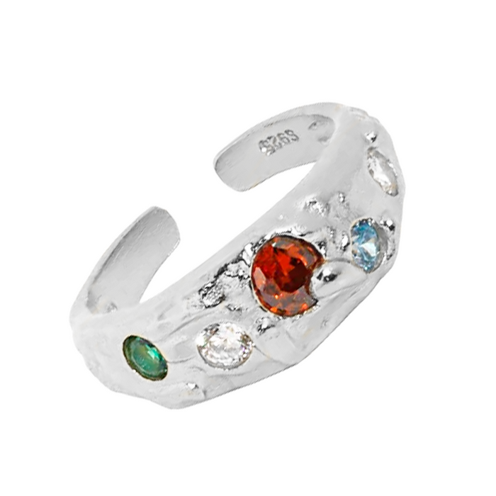 Anello Veyra Rosso Argento