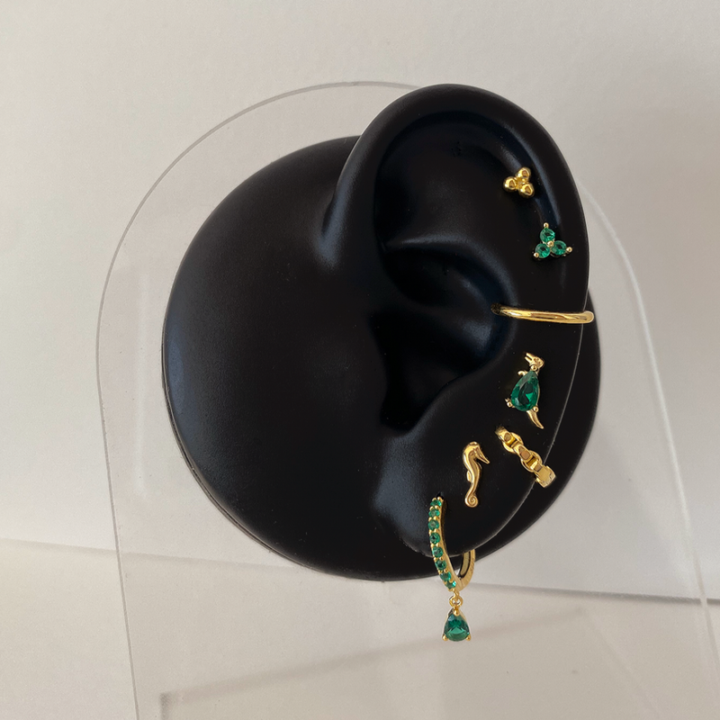 Orecchino Trifoglio Verde