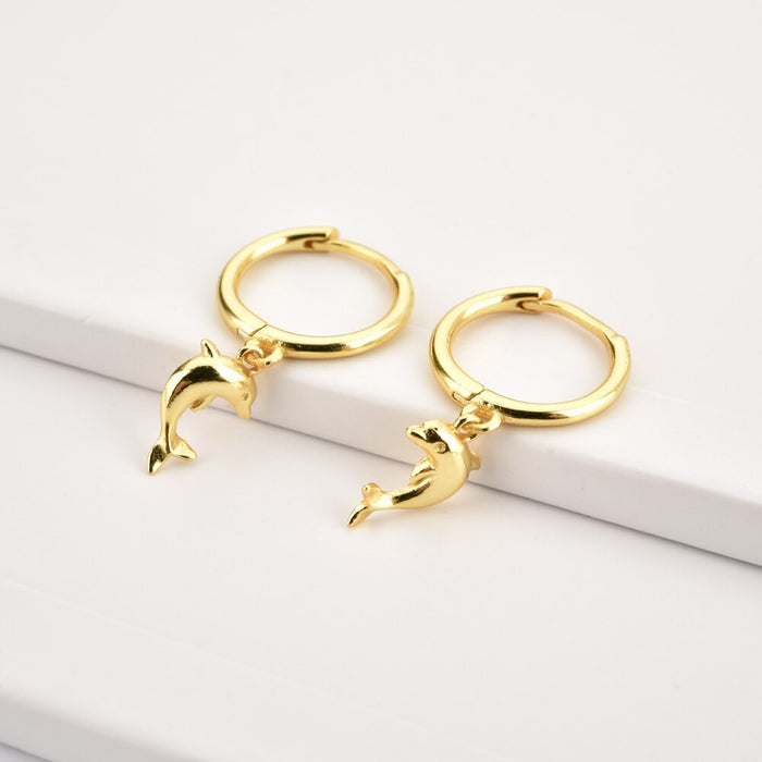 Orecchini a cerchio Dolphin oro