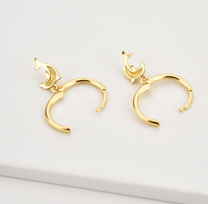 Orecchini a cerchio Dolphin oro