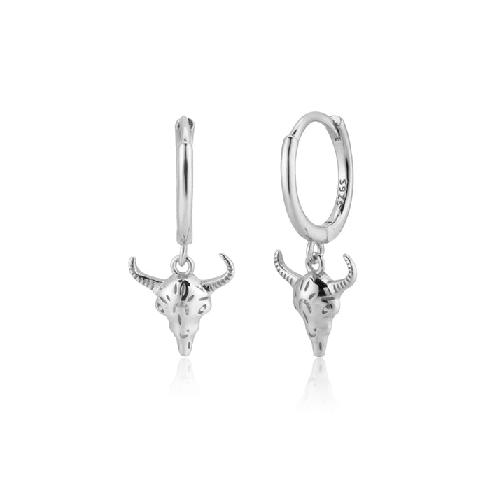 Orecchini a cerchio Buffalo in argento