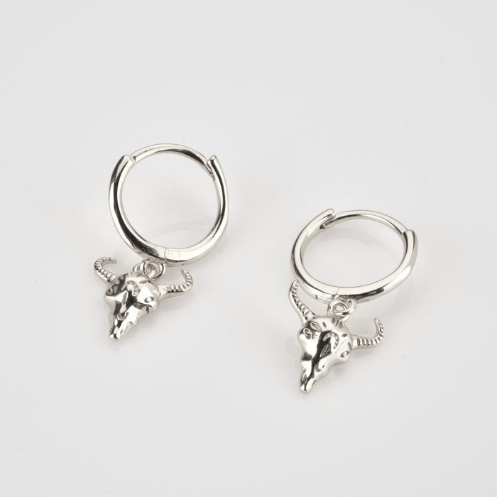 Orecchini a cerchio Buffalo in argento
