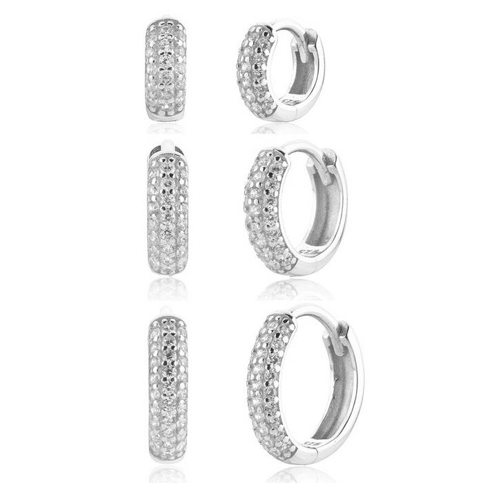 Orecchini New Meiga Bianco Argento - 6/8/10mm