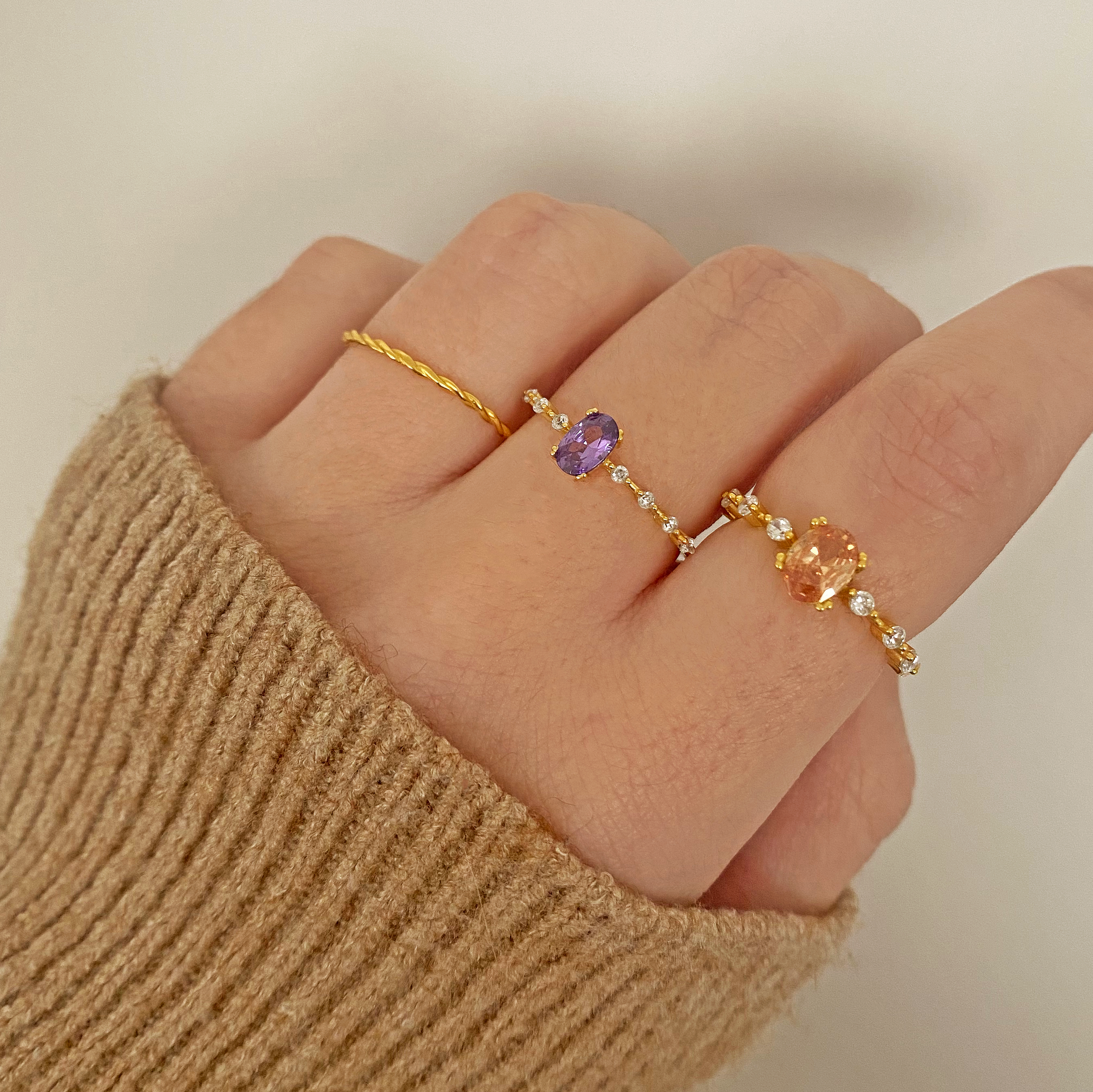 Anillo Zarina Naranja Oro